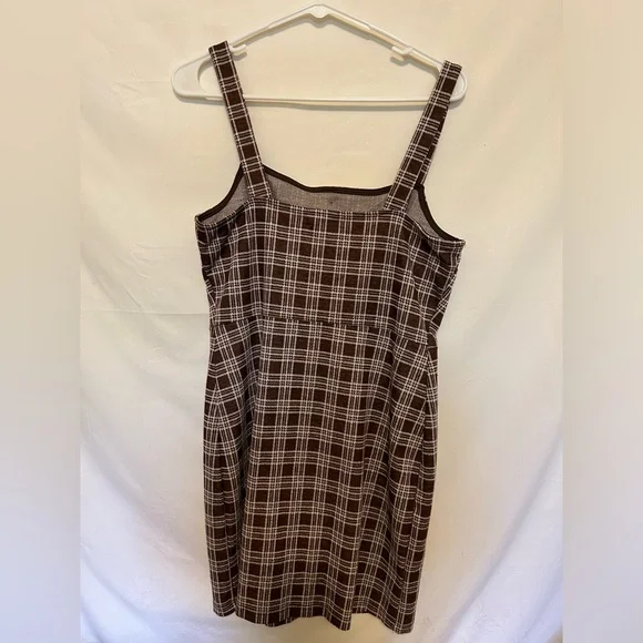 Altar’d State Brown Plaid Mini Dress‎ Size Large - Picture 6 of 8